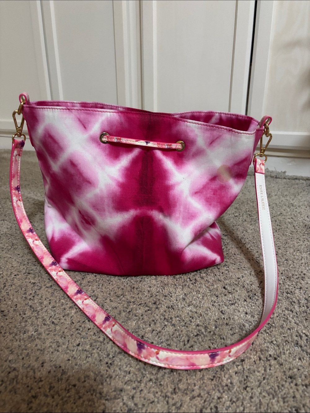 Pink Tie-Dye Bucket Bag - Unbranded